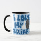 かわいいはI愛します私のBriard (黒)を マグカップ (左)