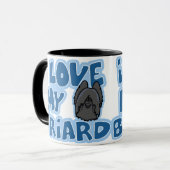 かわいいはI愛します私のBriard (黒)を マグカップ (正面左)