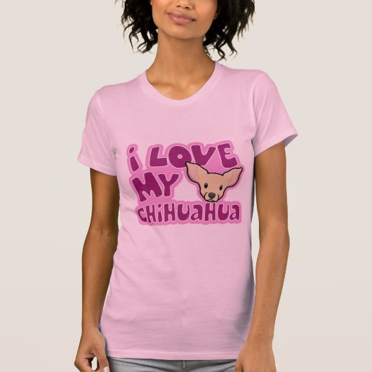 かわいいはI私のチワワを愛します Tシャツ (正面)