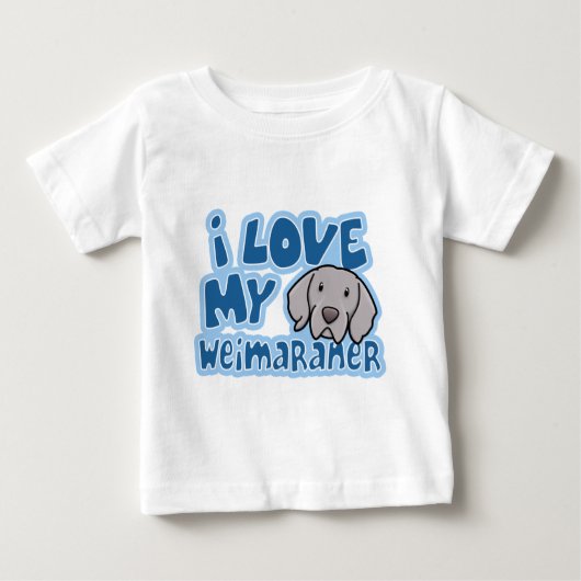 かわいいはI私のWeimaranerを愛します ベビーTシャツ (正面)