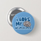 かわいいはI私のWeimaranerを愛します 缶バッジ (正面&裏面)