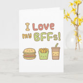 かわいいはI親友のための私のBFFsの食糧落書きを愛します カード (黄色い花)