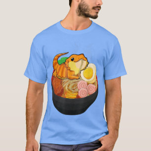 かわいいひげ竜ラーメン日本のアニメT Tシャツ