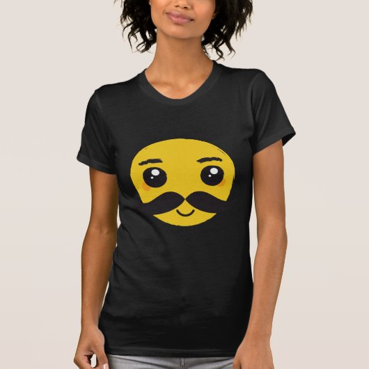 かわいいひげ笑顔 Tシャツ (正面)