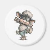 かわいいひつじのイラスト マグネット (正面)