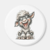 かわいいひつじのイラスト マグネット (正面)