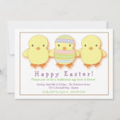 かわいいひなイースター卵飾りパーティの招待状 招待状 (正面)