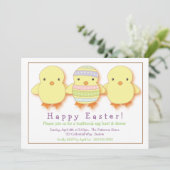 かわいいひなイースター卵飾りパーティの招待状 招待状 (スタンド正面)