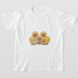 かわいいひまわりの友達Tシャツ Tシャツ