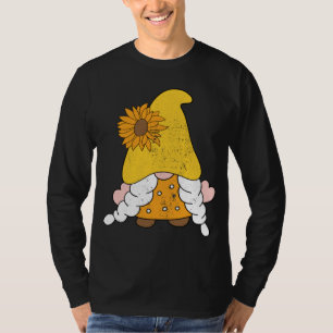 かわいいひまわりノームヒッピーデザインノームフラワーM Tシャツ