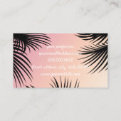 かわいいひよこのピンクの黄色のグラデーションな熱帯シュロの葉 名刺 (裏面)