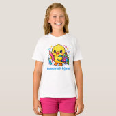 かわいいひよこの宿題がまた始まった おもしろい学校 Tシャツ (正面フル)