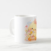 かわいいひよこの花マグ コーヒーマグカップ (正面左)