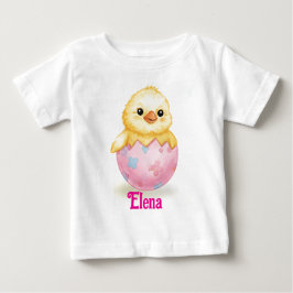 かわいいひよこウォーターカラーイースター 名前入り ベビーTシャツ