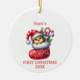 かわいいひよこクリスマス セラミックオーナメント