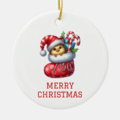 かわいいひよこクリスマス セラミックオーナメント (正面)