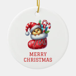 かわいいひよこクリスマス セラミックオーナメント