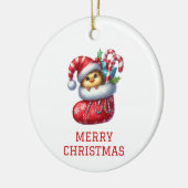 かわいいひよこクリスマス セラミックオーナメント (左)