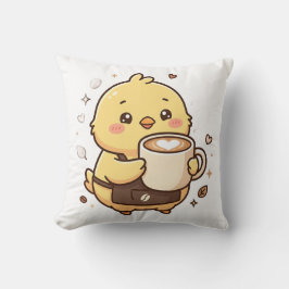 かわいいひよこコーヒーラテ デコラティブピロー クッション