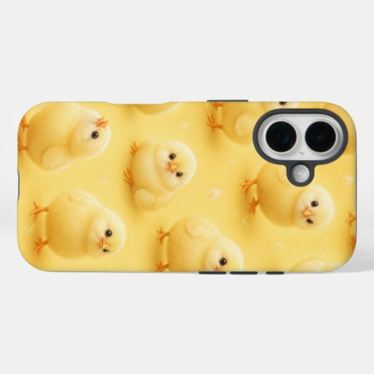 かわいいひよこスマホケース - フワフワの黄色 Case-Mate iPhoneケース (裏面 (横))
