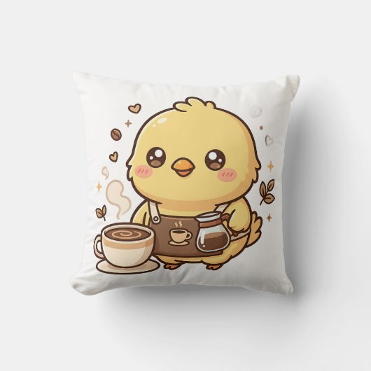 かわいいひよこバリスタスローピロー クッション (正面)