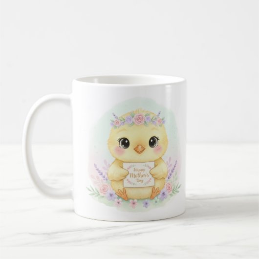 かわいいひよこマママグ | 愛らしい母の日ギフト コーヒーマグカップ (左)