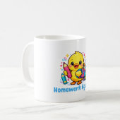 かわいいひよこ宿題また面白い学校のコーヒーマグ コーヒーマグカップ (正面左)