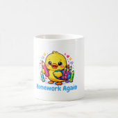 かわいいひよこ宿題また面白い学校のコーヒーマグ コーヒーマグカップ (中央)