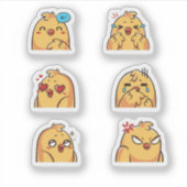 かわいいひよこ感情ステッカーセット シール (正面)