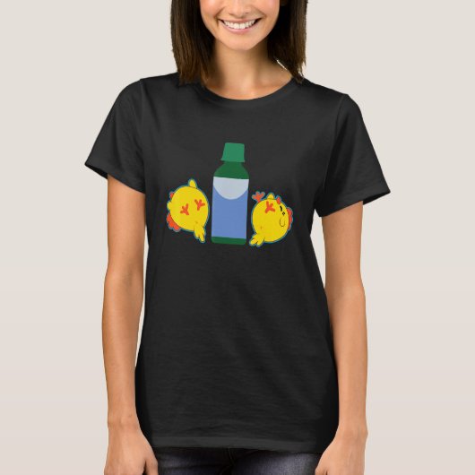 かわいいひよこ眠いニワトリ メーム Tシャツ (正面)