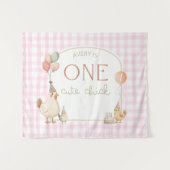 かわいいひよこ1歳の誕生日バナーの背景幕 タペストリー (正面(横))