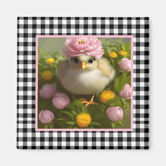 かわいいひよこ と お花 イースター マグネット (正面)