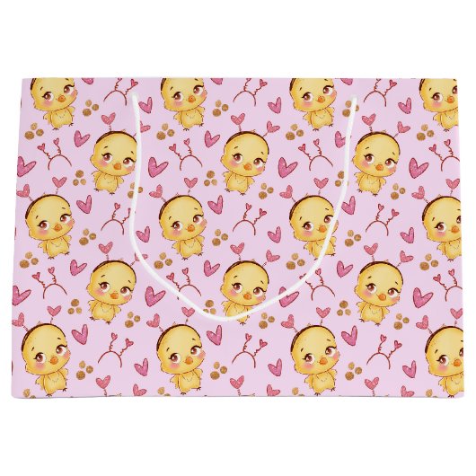 かわいいひよこ+ハート ギフトバッグ (正面)