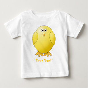 かわいいひよこ。 小さく黄色い鳥。 カスタムな文字 ベビーTシャツ