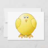 かわいいひよこ。 小さく黄色い鳥 招待状 (裏面)
