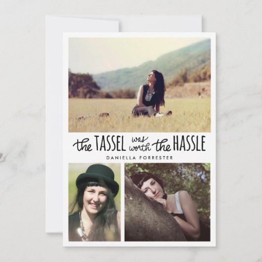 かわいいふさは口論の卒業生3の写真の価値がありました 招待状 (正面)