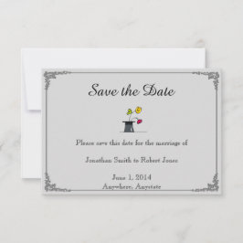 かわいいふたりの新郎 カートゥーン ゲイ ウェディング セーブ・ザ・デート