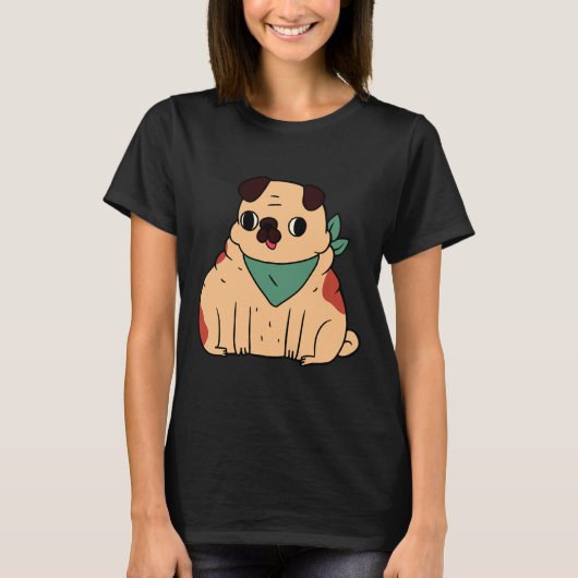 かわいいふっくらパグクラシック  647 Tシャツ (正面)