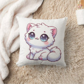 かわいいふわふわの子猫のスロー枕 クッション (ブランケット)