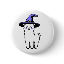 かわいいふわふわハロウィンラマ紫の魔女