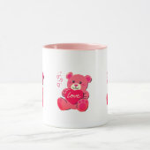 かわいいふわふわ動物ピンク マグカップ (中央)