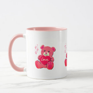かわいいふわふわ動物ピンク マグカップ