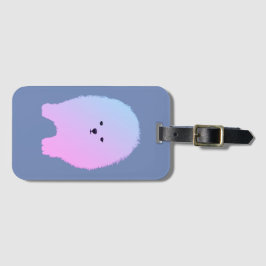 かわいいふわふわ犬 カードスロット ラゲッジタグ