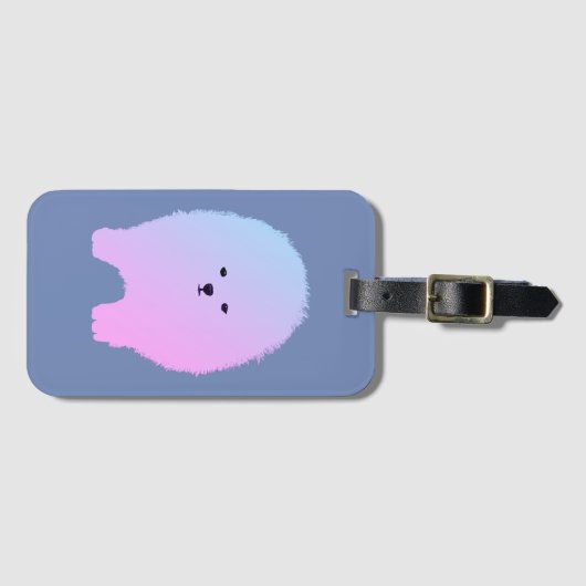 かわいいふわふわ犬 カードスロット ラゲッジタグ (正面横)