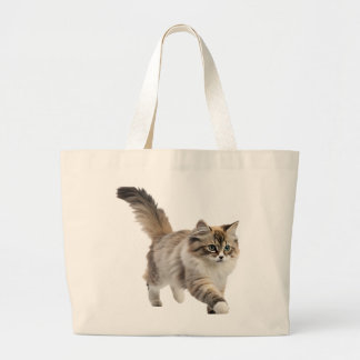 かわいいふわふわ猫トートバッグ ラージトートバッグ
