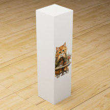 かわいいふわふわ猫ビンテージ水彩キャンドルラベル