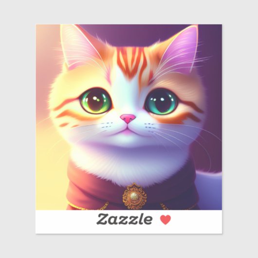 かわいいふわふわ猫 シール (シート)