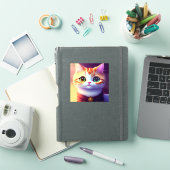 かわいいふわふわ猫 シール (iPadカバー)