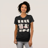 かわいいふわふわ白猫キャラクターシートアート Tシャツ (正面フル)