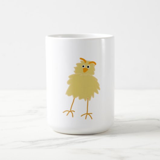 かわいいふわふわ黄色のひよこ コーヒーマグカップ (中央)